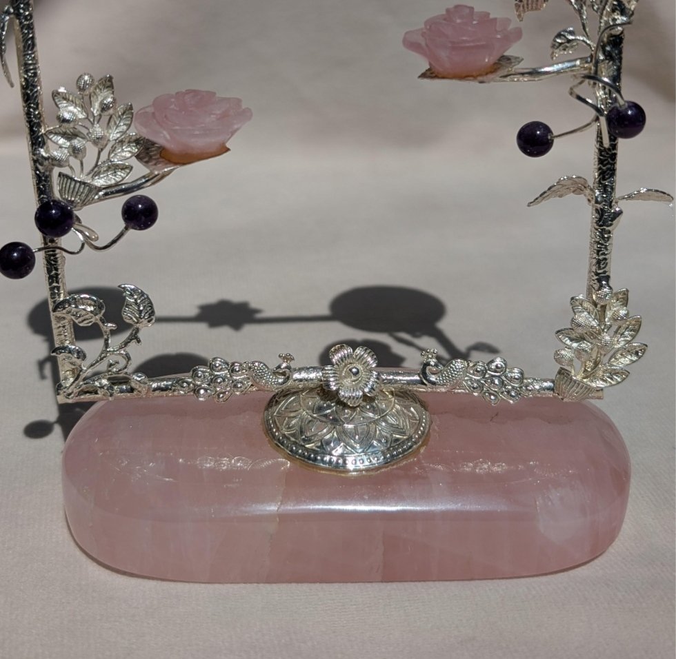 Oil Lamp - Rose Quartz German Silver for Luxury Home Décor - Image 6