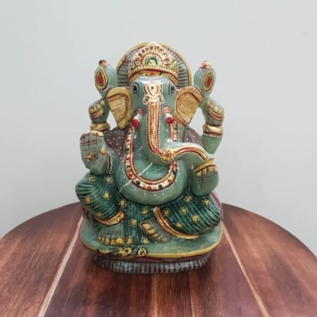 Green Jade Ganesha Statue