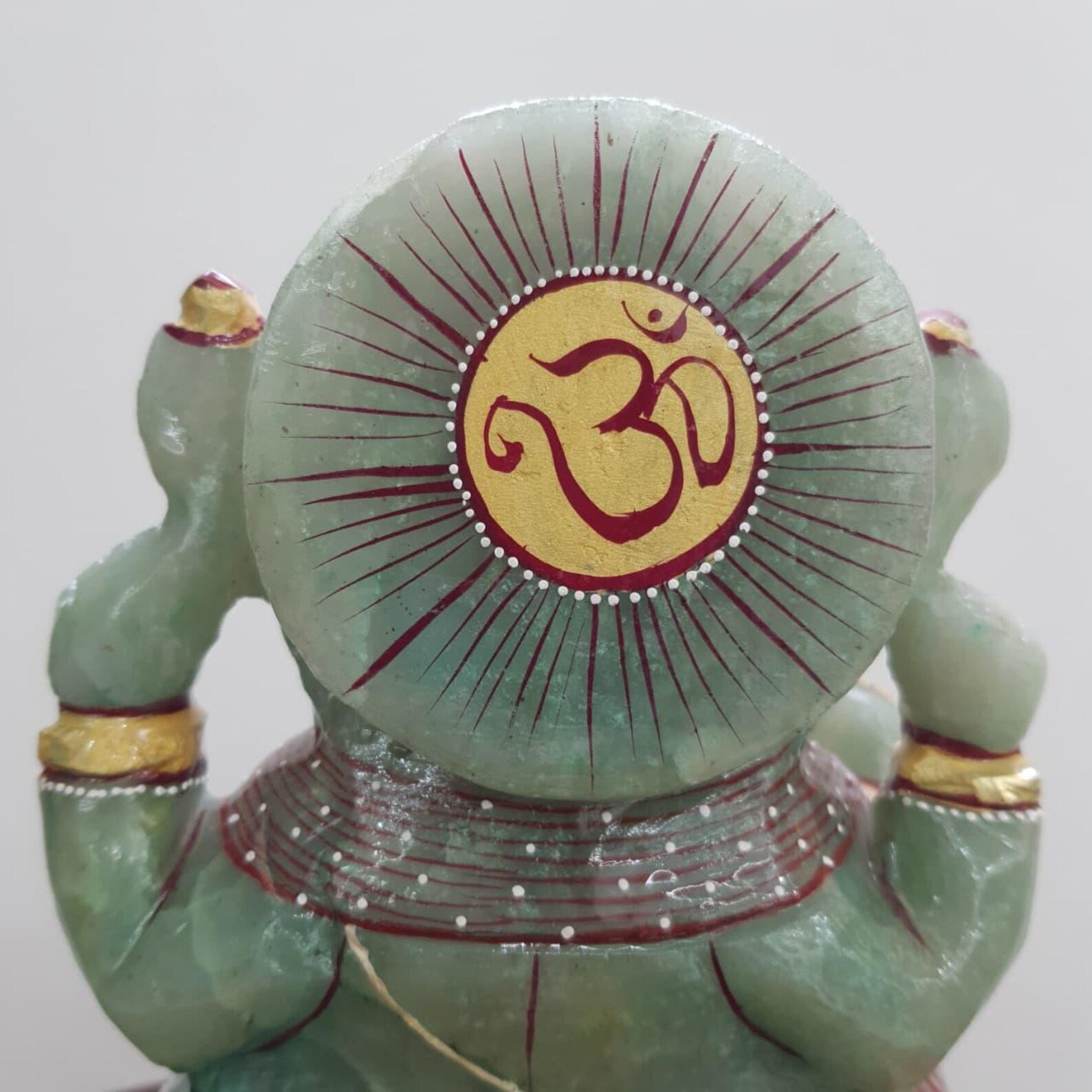 Green Jade Ganesha Idol, 7" Ganesh ji Murti for Home, Temple & Gift - Image 5